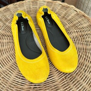 LLBean mustard yellow ballet flats.